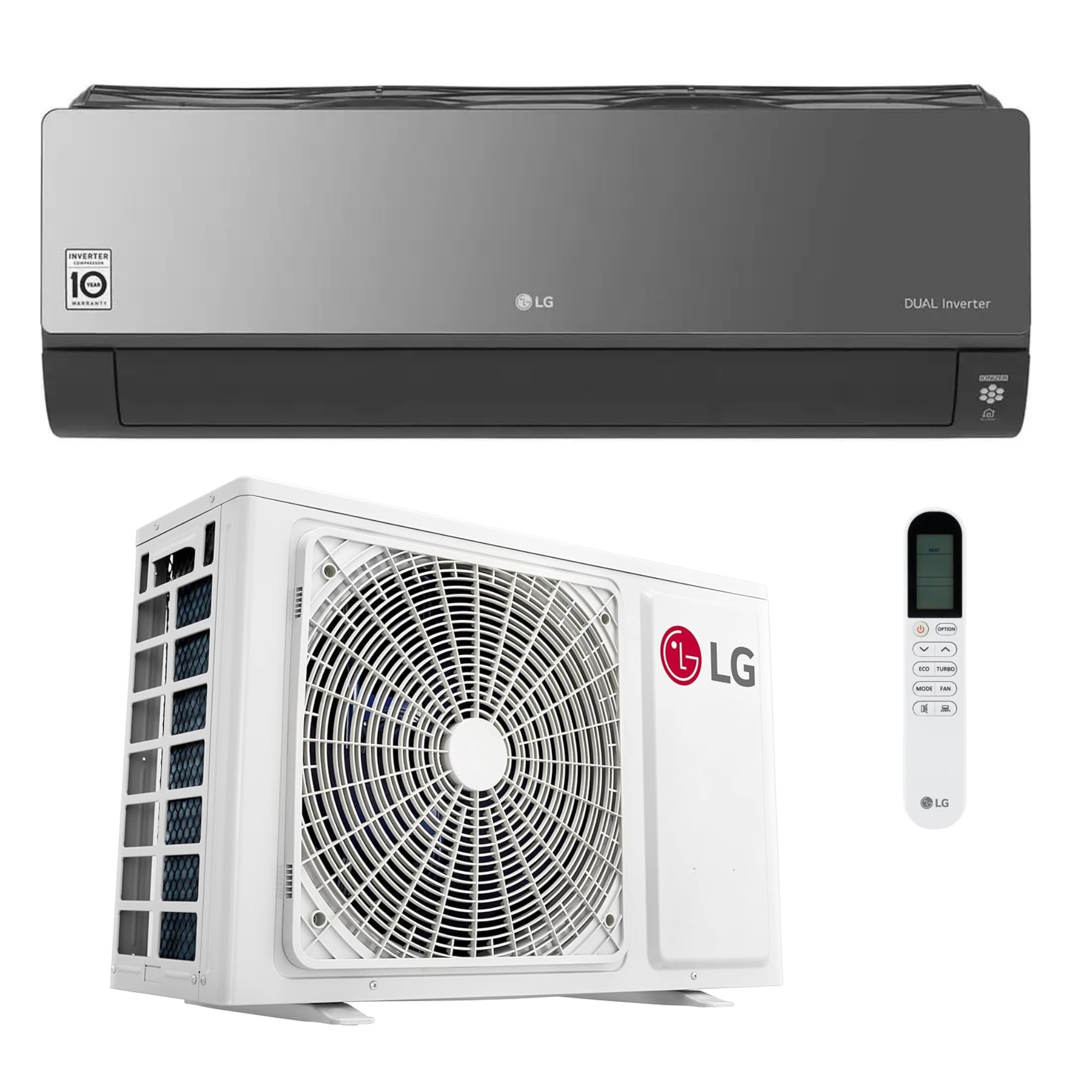 LG مكيف هواء سبليت 21500 وحدة حرارية بريطانية بارد فقط ضاغط عاكس مزدوج آرت كول أسود 6.3 واط AM242C0 NK2 أسود